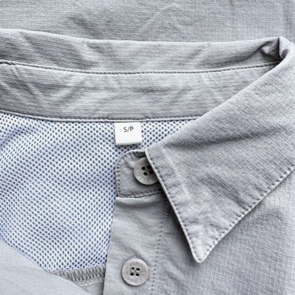 CHLOROPHYLLE Sport Travel Nylon Spandex Front Pockets Beige Shirt Small - Picture 6 of 11